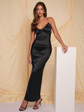 COSMINA Elegant Women's Long Lace Patchwork Dress, Formal Party Gown, Sexy Wedding Guest Dress Valentine's Day